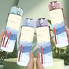 1PC Ski Mountain Winter Snow Landscape Print 750ml Color Plastic Sports Water Bottle Leakproof Flip Straw Lid Suitable for Sports Office Home Use