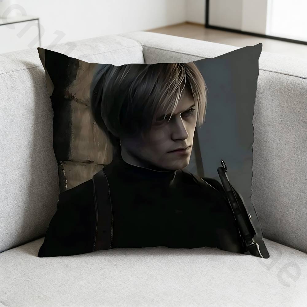Чехол на подушку Resident Evil Леон Кеннеди Чехол от пылевых клещей Невидимая молния шелковистый короткий плюш Чехол на подушку для дивана
