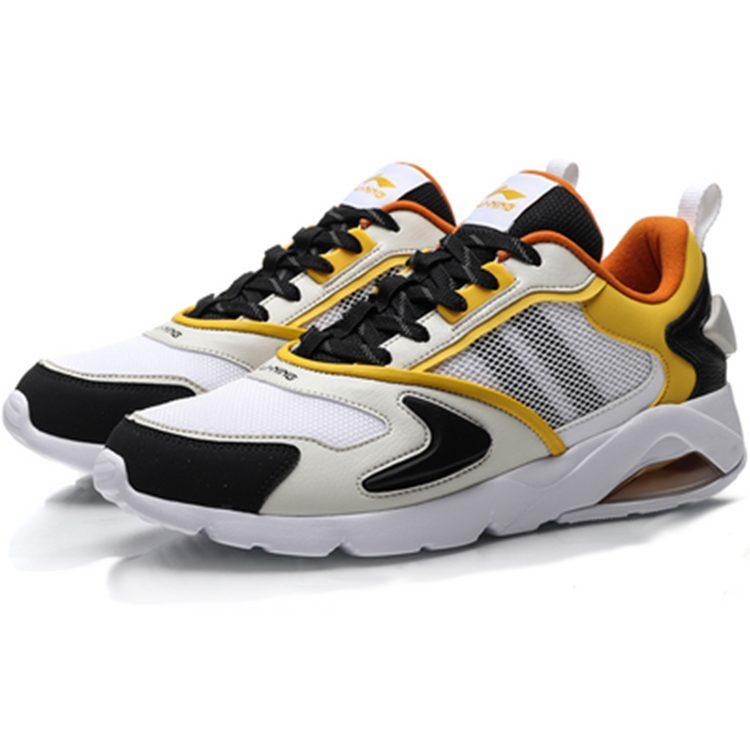 Li Ning Сетчатые Классические Амортизирующие Скользкие Низкие Повседневные Кроссовки Мужские Черно-Белые AGCP219-2
