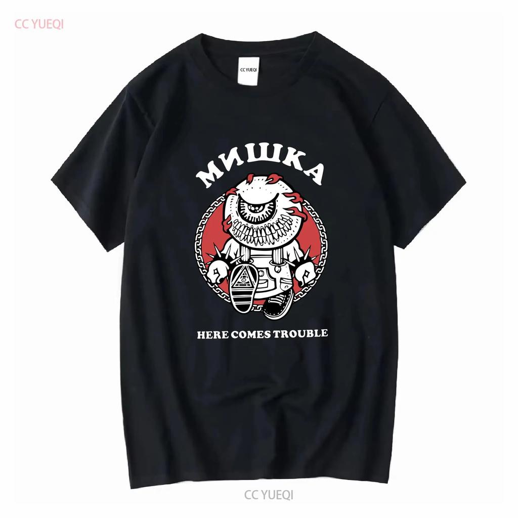 Футболка Mishka Trouble Skateboard Белая Новая С Бирками Streetwear Серфинг Сноуборд Винтаж Стирка Унисекс Повседневная Мягкая Streetwear Дышащая