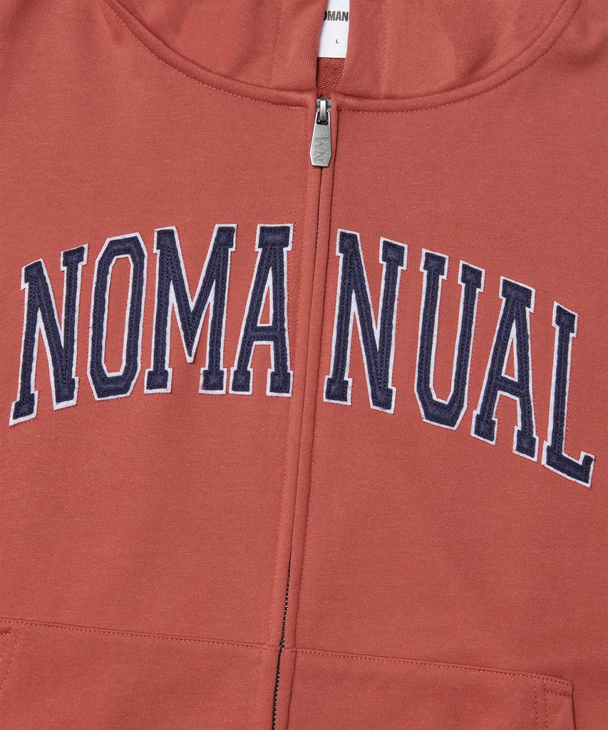 Толстовка на молнии с капюшоном Nomanual B.A - Бордовая