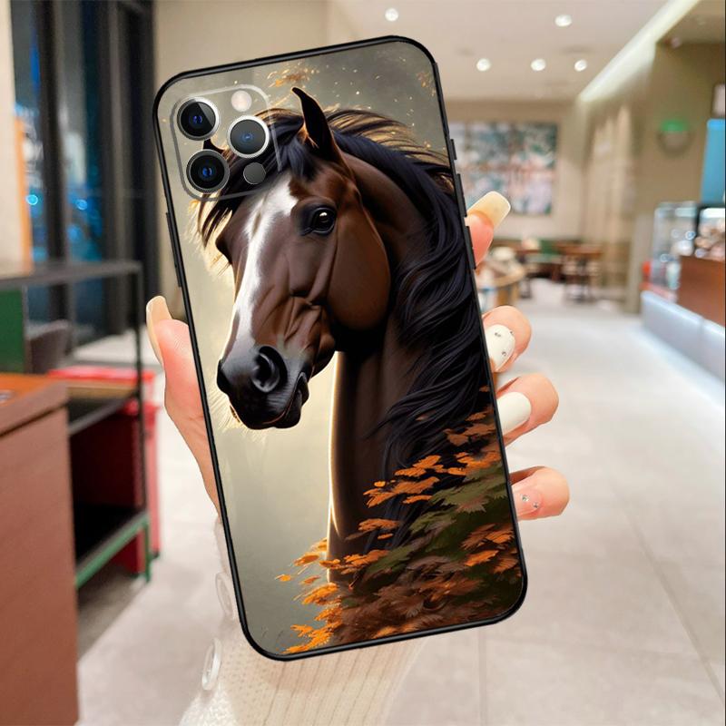 Живопись Величественный Конь Чехол для Телефона Для iPhone 17 16 15 14 13 12 11 Pro Max mini 16 Plus 16e 17 Air Защитный Чехол