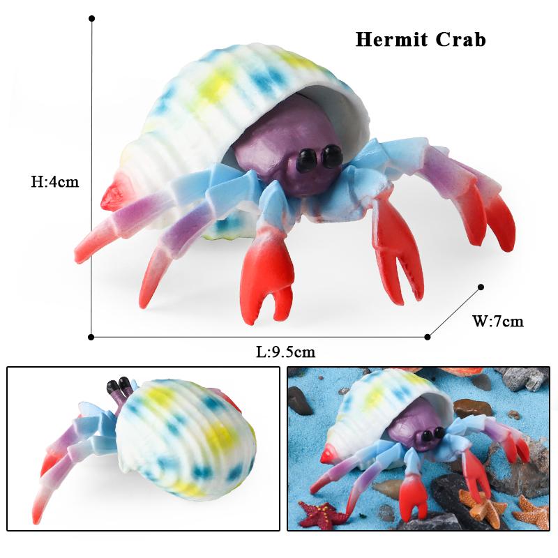 Oenux Морская звезда Океана Морской анемон Коралл Медуза Кальмар Креветка Краб Акула Животные Модель Фигурки ПВХ Миниатюра Детская Игрушка Подарок