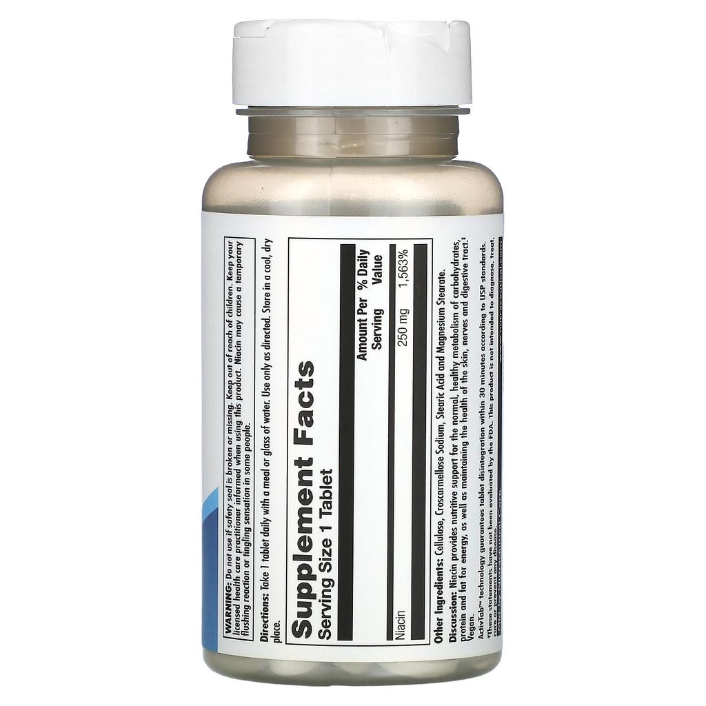 Niacin, 250Mg, 100 Tablets