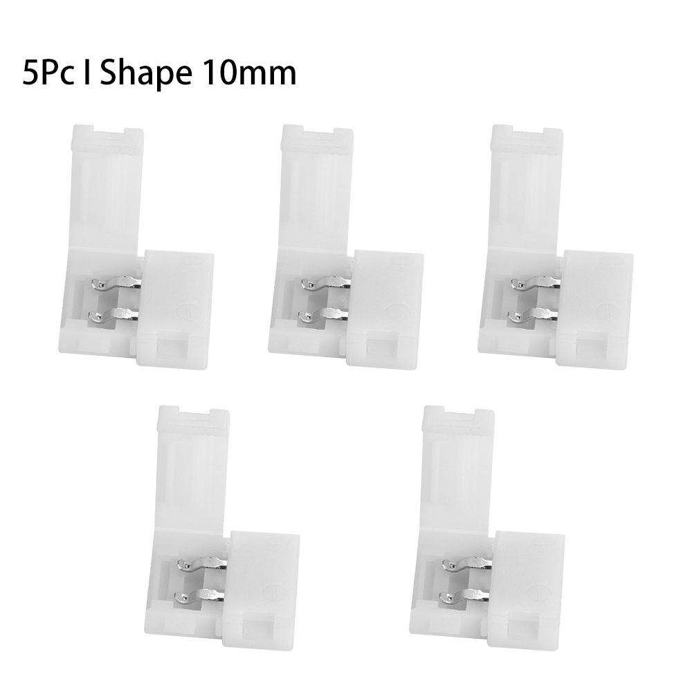 1/5/10Pcs New Clip-on Coupler Solderless 2Pin PCB LED Strip Connector 8mm 10mm