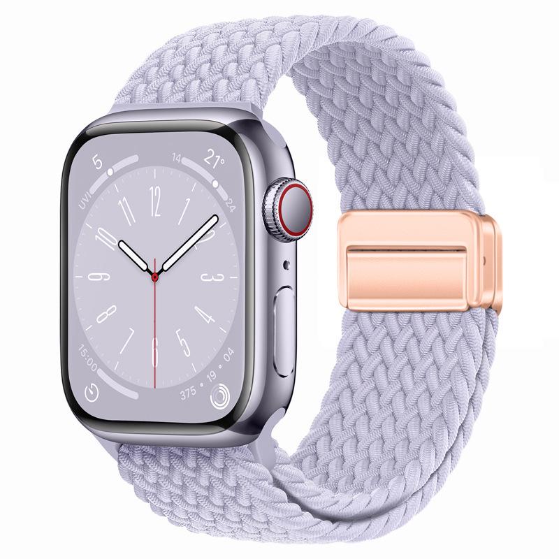 Нейлоновый складной ремешок с магнитной застежкой для часов Apple iWatch - универсальный модный плетеный ремешок S10