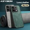 KEYSION Роскошный кожаный чехол в стиле ретро для Redmi Note 13 Pro 5G, мягкий силиконовый противоударный чехол для задней панели телефона Redmi Note 13 Pro + 5G