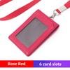Luxury Business Work ID Badge Holder with Lanyard Multiple Card Slots Staff Office Supplies Genuine Leather Men and Women Name Tag Bus Card Holders