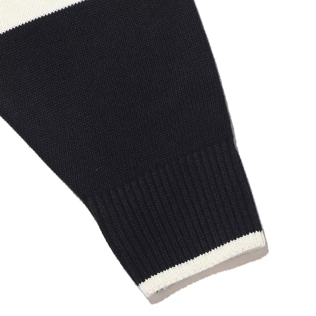 Nike Striped Print V-Neck Pullover Sweater Men Tops Black DX0009-010