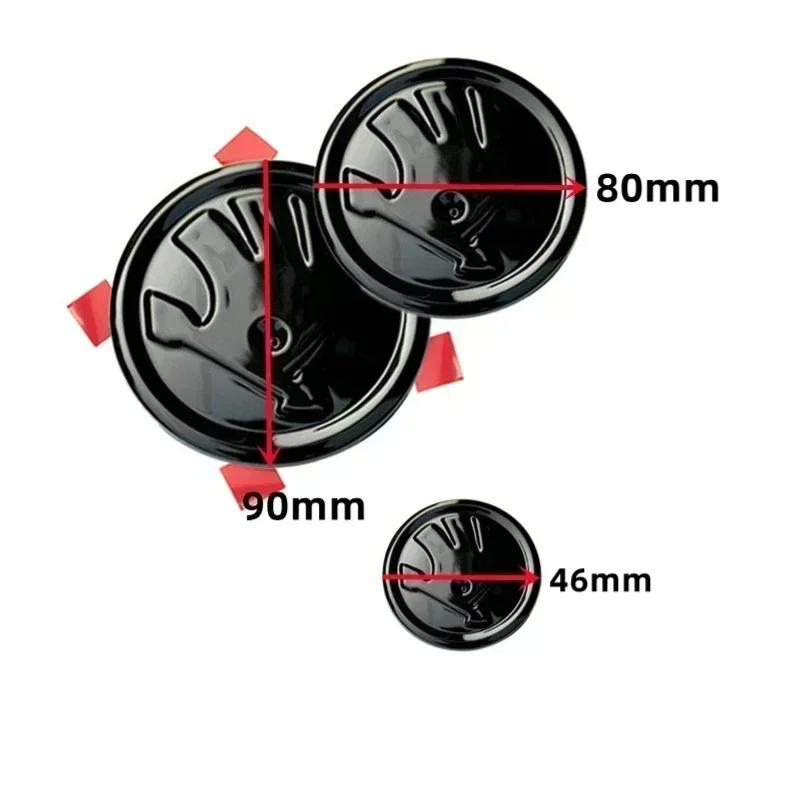 XOWS7 for Skoda 3Pcs Rapid Octavia Fabia Laura Superb 1 2 3 Kodiaq Karoq Car Front Hood Rear Trunk Emblem Steering Wheel Logo Sticker