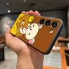 Милый чехол для телефона R-RilakkumaS для Samsung A56 A36 A26 A16 A15 A25 A35 A55 A14 A34 A24 A54 Черный Мягкий чехол