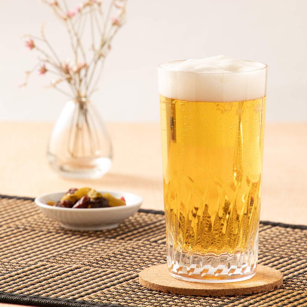 Стакан Toyo Sasaki Glass Knack Feather HS 10, 305 мл, набор из 6 шт. Сделано в Японии, можно мыть в посудомоечной машине, небьющийся стеклянный стакан, пивной бокал Highball
