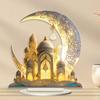 Acrylic Moon Castle Decoration with Base 2D Delicate Decorative Craft Centerpiece Desktop Ornament