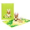 Складная 3D Pop-up Пасхальная открытка Бумажное искусство с конвертом Пасхальные поздравительные открытки Пригласительная открытка Ручная резка Кролик Яйцо Подарки Открытка