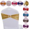 1/2/4PCS No-Tie Chair Bow Decor Wedding Sash Ribbon Back Cover 17 Colors Polyester Banquet Decoration 13x34cm Quick Install