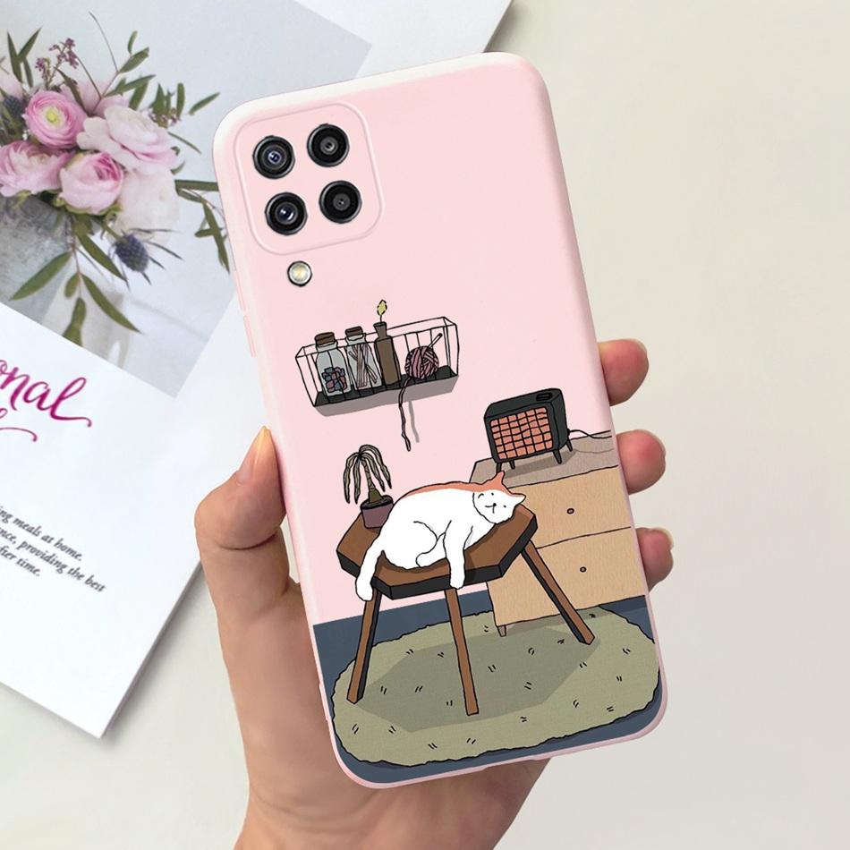 Для Samsung Galaxy M22 F22 Чехол Samsung M22 F22 4G SM-M225F E225F Модный Дизайн Луны Мягкий Силикон Защитная Крышка Чехлы для Телефона