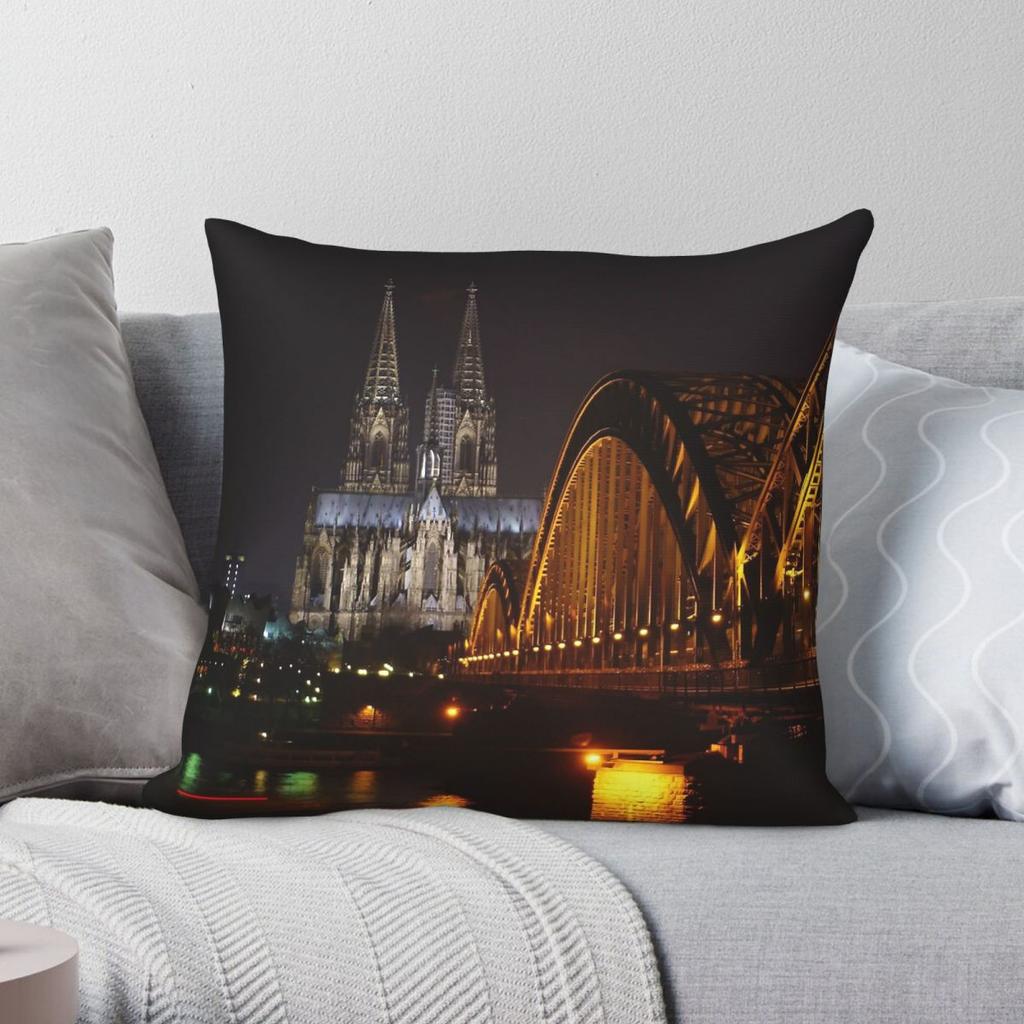 Cologne Cathedral Koln Dom Square Pillowcase Polyester Linen Velvet Pattern Zip Decorative Throw Pillow Case Car Cushion Cover