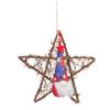 4th of July Independence Day Garland Door Ornament Faceless Doll Rattan Pentagram Pendant Wall Decor
