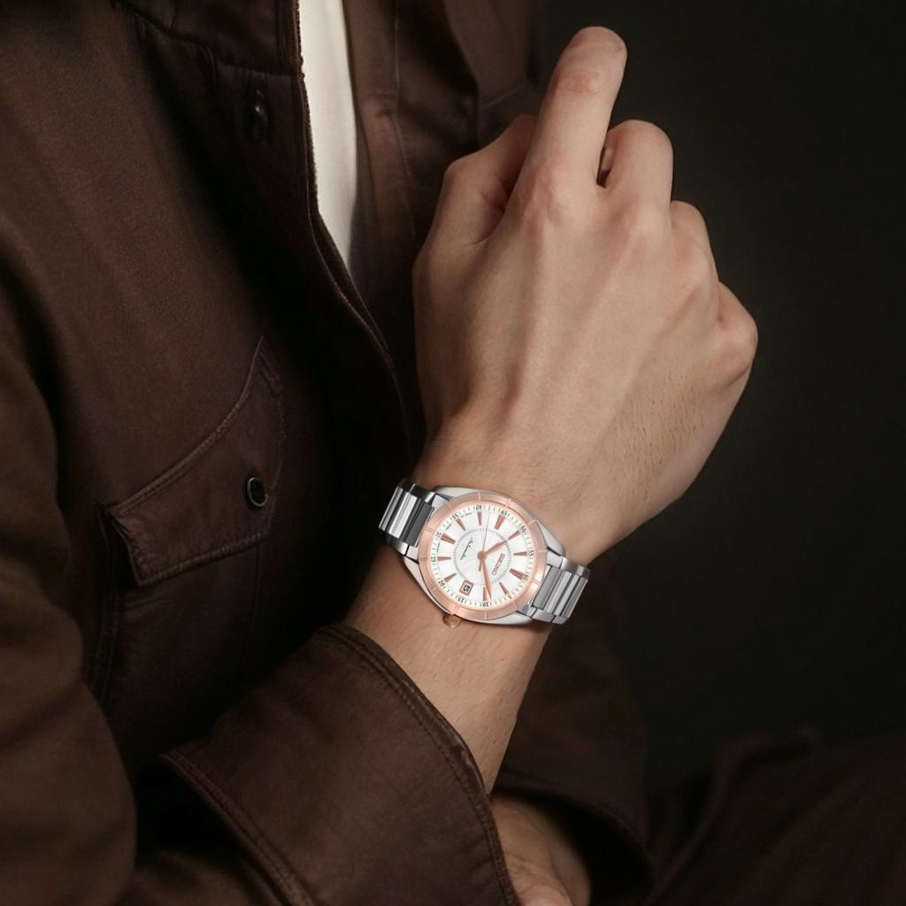 Seiko Серия Presage 100M Водонепроницаемые Автоматические Механические Часы Стальной Ремешок Мужские часы Белые SRP106J1