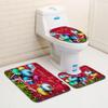 Christmas Bathroom Floor Mat Toilet Three-Piece Set