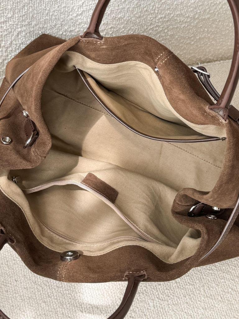 Премиальная замшевая женская сумка-тоут большой вместимости: Натуральная кожа, Ретро, Универсальная, Матовая, Ручная, Сумка через плечо и кроссбоди.