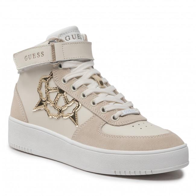 Guess Women's Shoes High Sneakers VYVES Beige Nude With Logo 38 EU