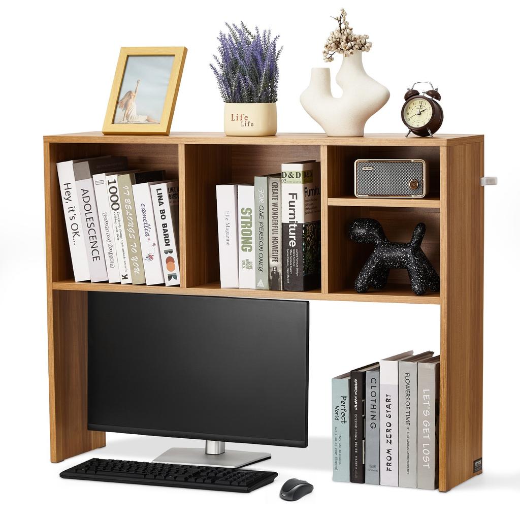 VEVOR Desktop Bookshelf, 1-Tier Wood Desktop Storage Organizer, 37" x 9.4" x 28.7" Office Storage Rack Wood Display Shelf