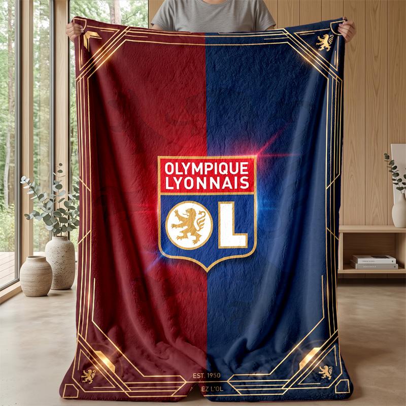 Lyon FC Soft Flannel Fleece Blanket Lightweight Cozy Warm Throw Blanket For Sofa Bed Home Decor