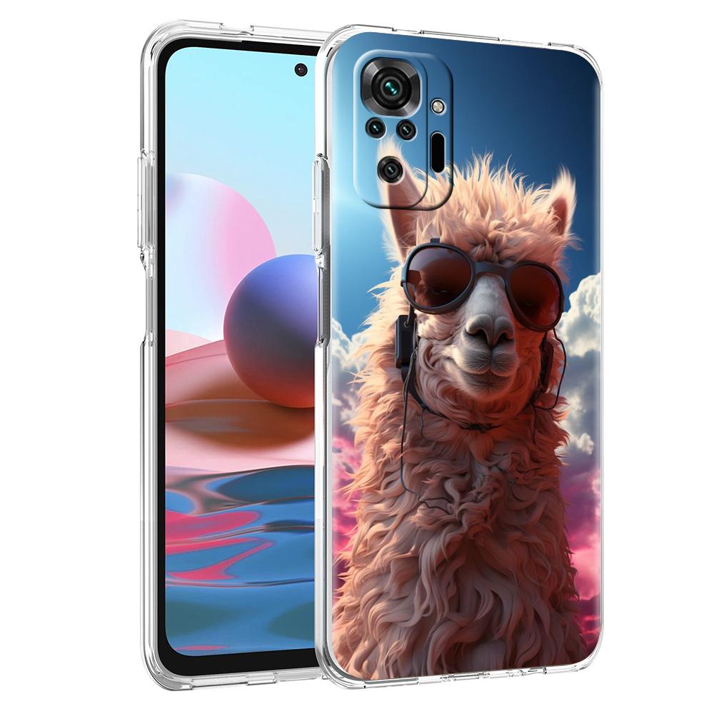 Transparent Phone Case for Redmi 13C 12C 10C Note 13 12 11 11T K40 Gaming Plus Pro 4G 5G Soft TPU Cover Shell Cute Alpaca Donkey