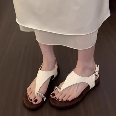 Версия из овчины~ летние новые французский ретро-стиль толстая подошва круглый носок сандалии носить универсальные повседневные пляжные туфли