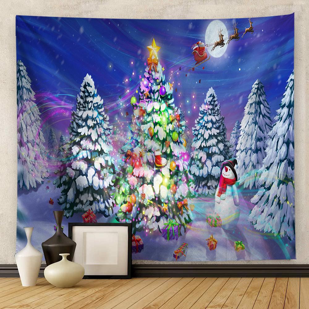 Европейский и американский рождественский печатный гобелен, настенный ковер, картина, фоновая картина, подвесная ткань