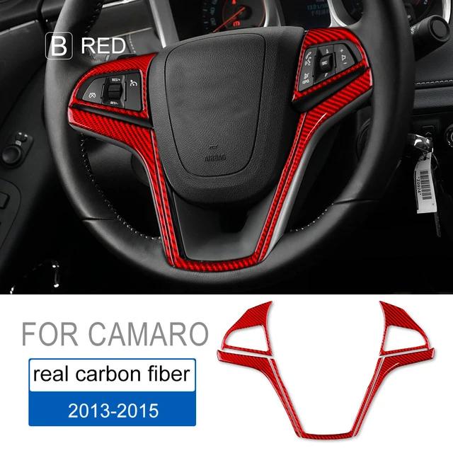 For Chevrolet Camaro 2013-2015 Carbon V-shaped Steering Wheel Button Trim Anti-scratch Interior Sport Decor Mod Car Accessories