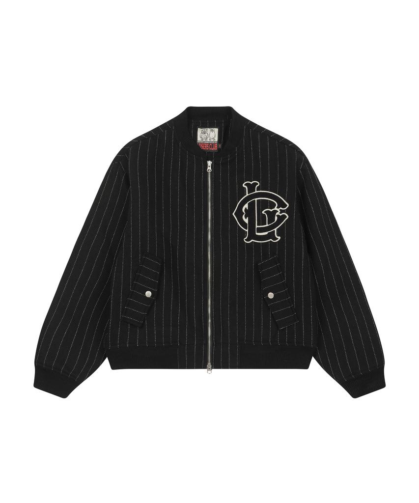 Losers Club Striped Wool Varsity Jacket Black
