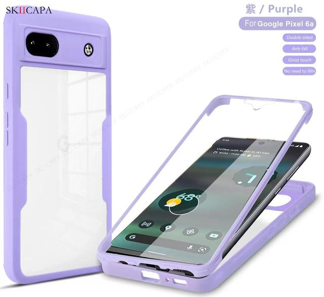 360-градусный двухсторонний гибридный прозрачный чехол для телефона для Google Pixel 6A, прочный мягкий чехол-бампер для Google Pixel 6a GX7AS GB62Z, прозрачный противоударный чехол