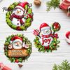 Семейное Рождество Домашний Декор Деревянный Подвесной Кулон, Снеговик/Дед Мороз/Гном Украшение с Декоративными Элементами Пеньковая Веревка для В помещении на Улице