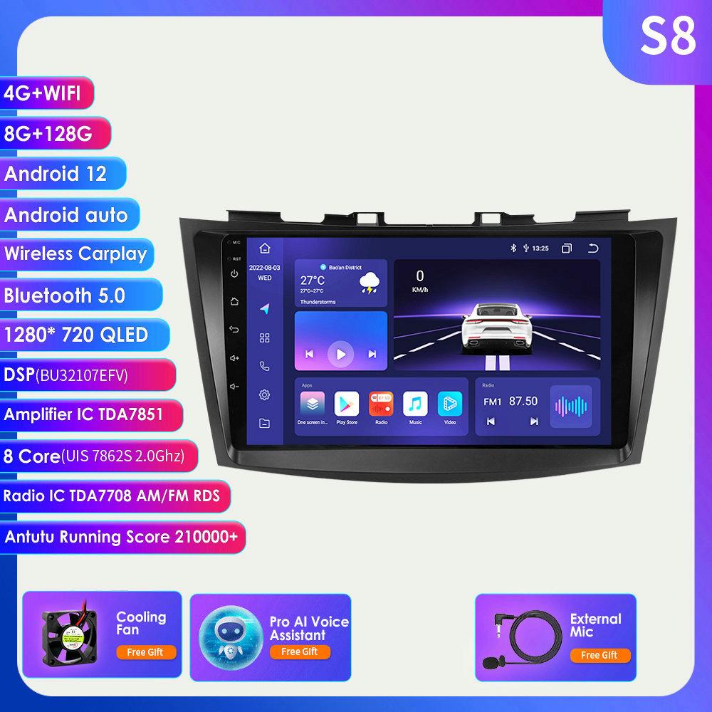 Carplay 4G Радио 2 Din Android 12 Автомобильный мультимедийный плеер для Suzuki Swift 4 2011-2015 GPS-навигация WIFI DSP 9 дюймов 2din Интеллектуальный экран AutoRadio