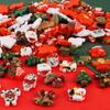50 шт. Мини-мультяшная рождественская резиновая фигурка, поделки, кабошон с плоской задней частью, украшение, изготовление ювелирных изделий, причесок, чехол для телефона, красота