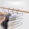 Home Forged Iron Pants Rack, Specialized Hanger for Hanging Pants, Multi-layer Multifunctional Wardrobe with Built-in Storage Space
