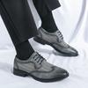 Fashion New Men's Fashion Breathable Air Mesh Patchwork Lace Up Oxford Leather Shoes Wedding Prom Homecoming Footwear Zapatos Hombre