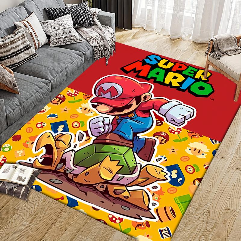 Super Mario Game Poster Area Rug, Mario Fan Cozy Carpet, Ideal Gift.chl
