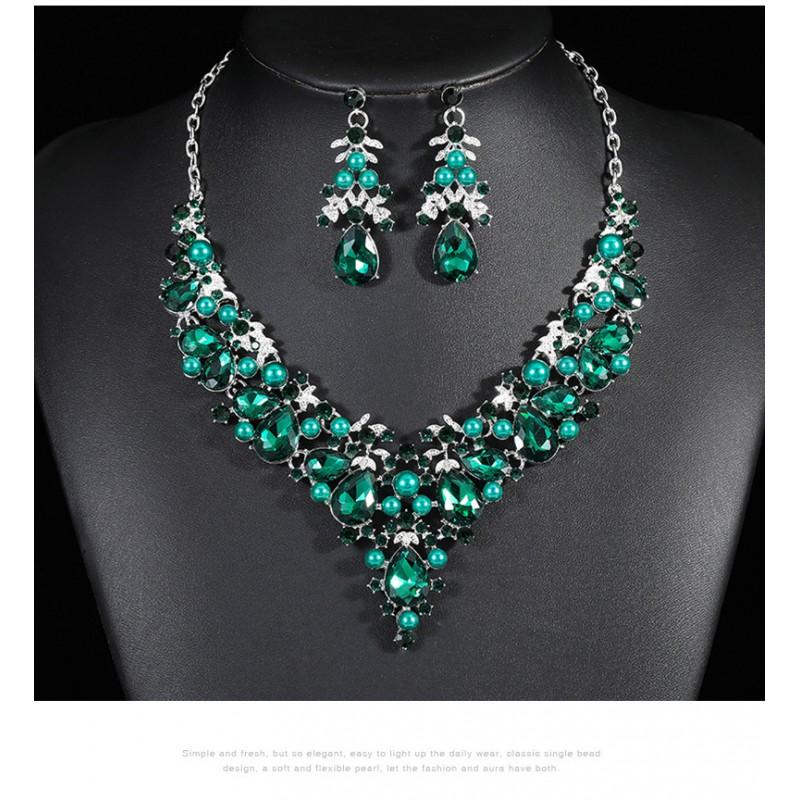 Womens 2-Piece Jewelry Set Alloy Elegant Vintage Wedding Bridal Accessories