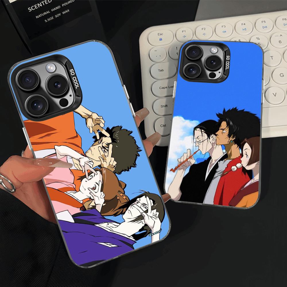 S-Samurai C-Champloo Anime Phone Case For iPhone 16,15,14,13,12,11,Pro,Max,Plus,Mini,XS,SE Anti Fall Black Matte Hard Bumper