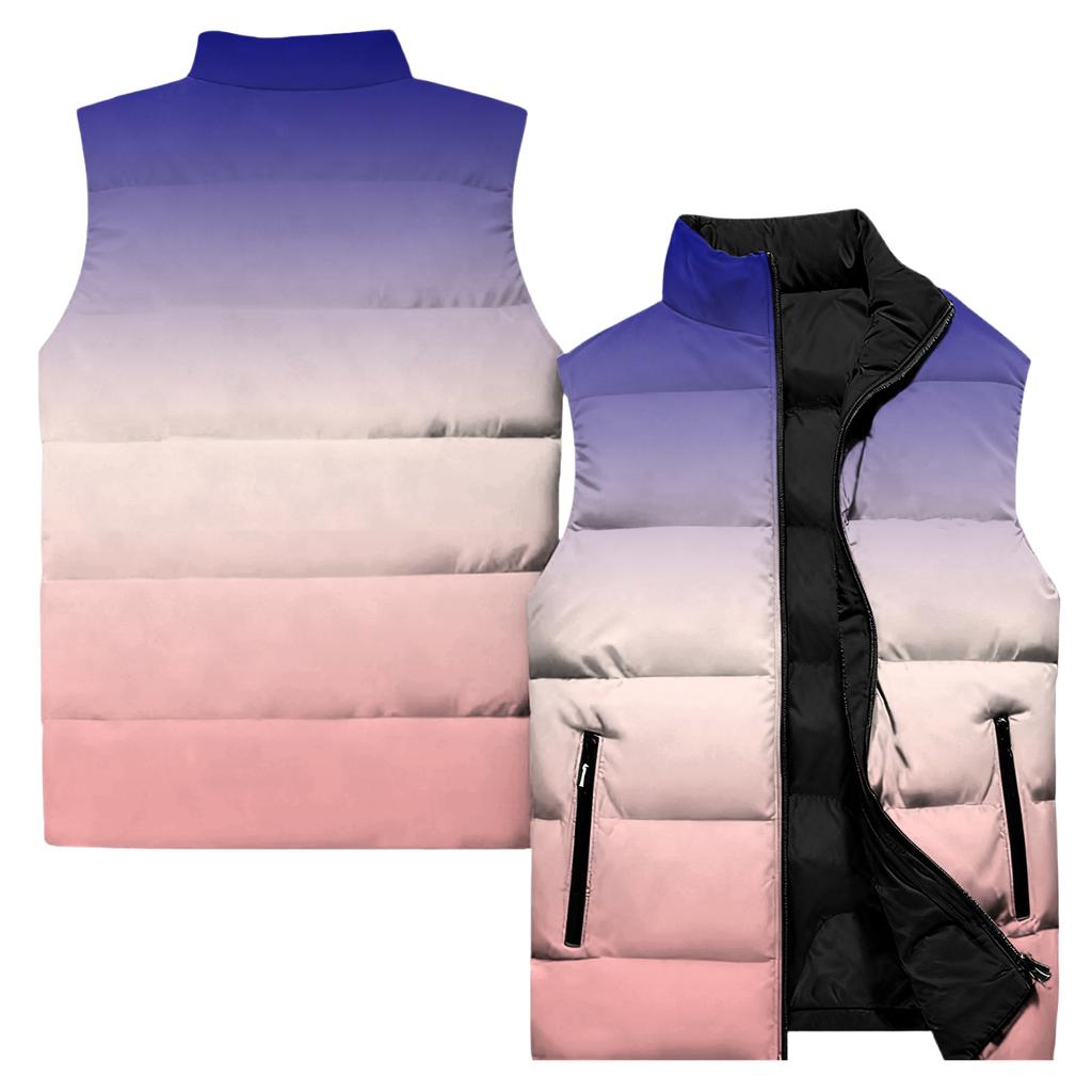 Ladies' Casual And Fashionable Sleeveless Vest Gradient Color Printing Cotton Jacket