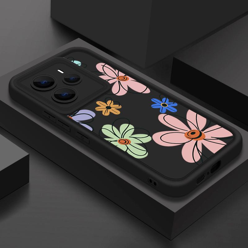 Мягкий силиконовый чехол для телефона с цветочным принтом для Xiaomi 14T Pro 13T Poco X7 F6 X6 Redmi Note 14 Pro 13 12 11 TPU противоударный защитный бампер для объектива