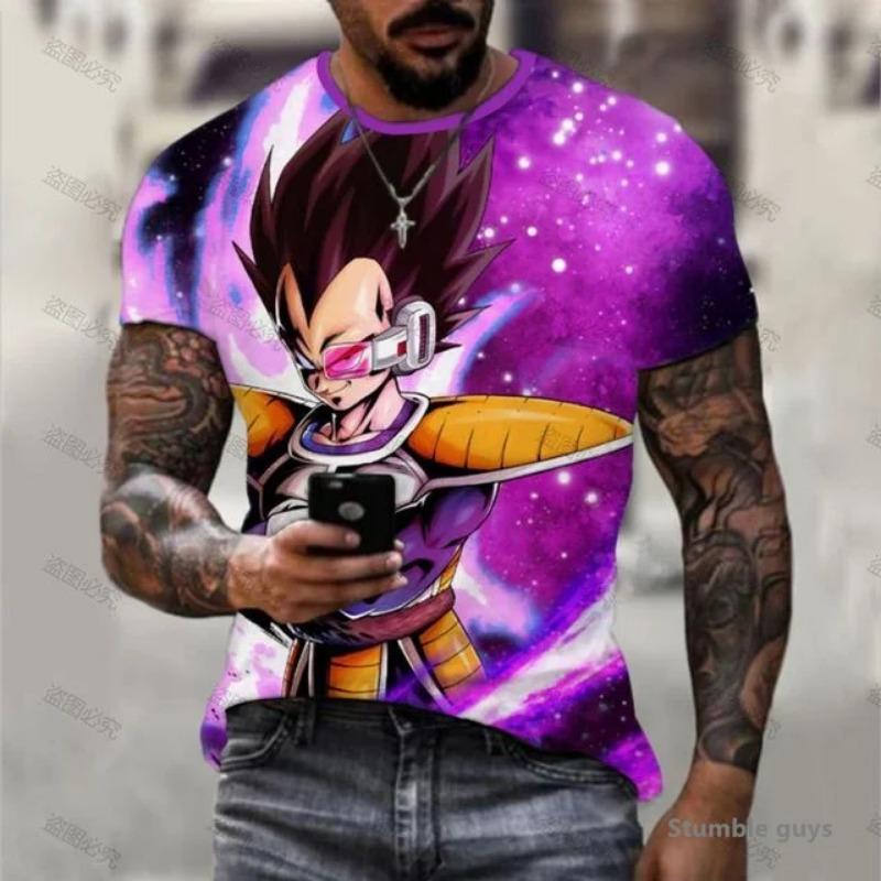 2026 Мужская Универсальная Аниме Футболка Dragon Ball Унисекс Goku Vegeta Super Saiyan Kakarot Оверсайз Футболка с коротким рукавом