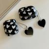 For AirPods 4 Earphone Case Shell Pattern Heart TPU Cover with Heart Pendant