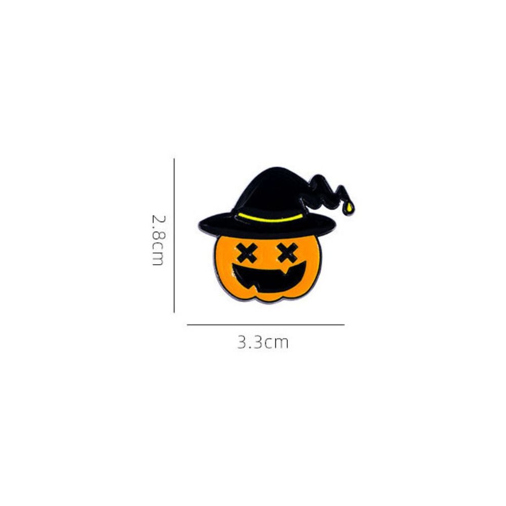 Zinc Zinc Zinc Alloy Halloween Funny Brooch Pumpkin Flying Broomstick Cat Brooch Skeleton Brooch Halloween