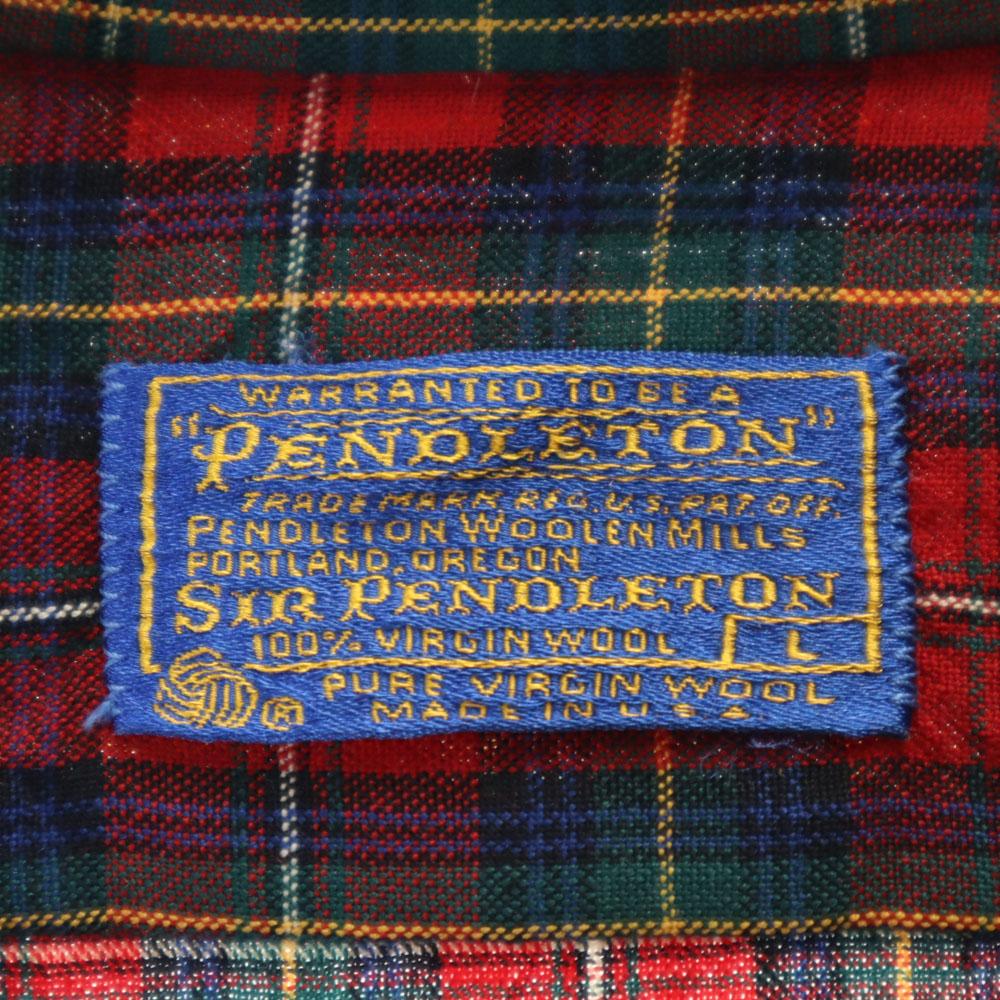 PENDLETON 70-е годы Клетчатая рубашка с длинным рукавом на пуговицах L Старая винтажная Мужская Б/У