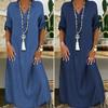 Denim Dress Solid Color Plus Size Dress