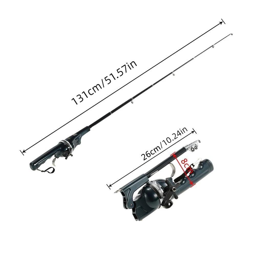Foldable Fishing Rod 131cm Fish Tackle Set Mini Fish Pole Reel Combo  Outdoor Fishing